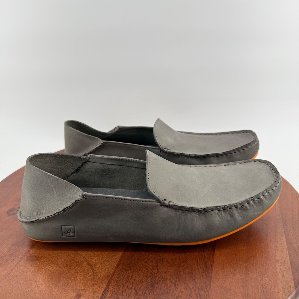 Sperry Wave Driver Convertible  Mens Grey Orange Leather Slip On Shoes 12 M‎